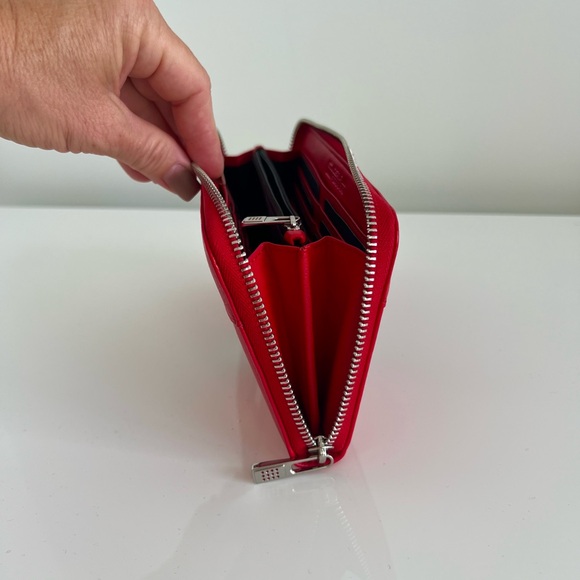 Ferrari Red Wallet with Black and White Accent